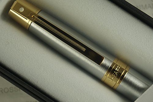 Image of Cross Sheaffer 300 Brushed and polished Barrel with Gold Appointments Spring loaded and fluid clip Medium Point Rollerball Pen A great gift for any occasion.