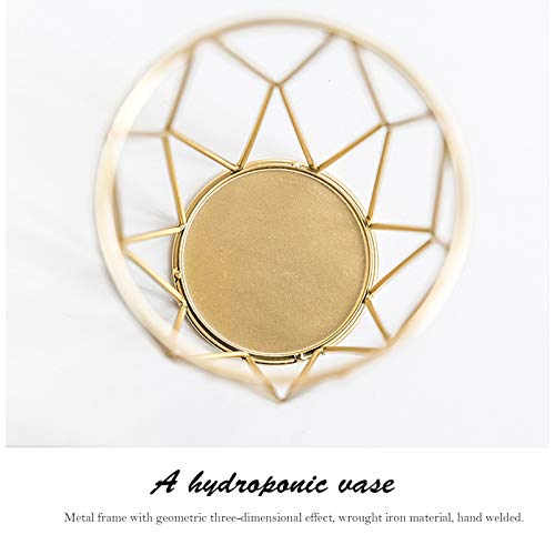 Geometric Glass Vase With Metal Bracket, Crystal Transparent Inner Vase, Hand-Plated Metal Geometric Vase, Gold Color Vase Decoration For Home Office Wedding Holiday Party Gifts #TOP5