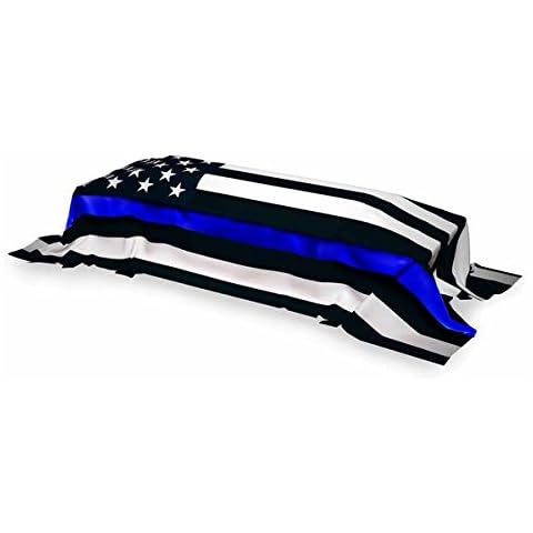 Pointview Flags Memorial Flag - Thin Blue Line American Flag, 5' x 9.5' Cover