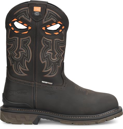 DOUBLE-H Men's Phantom Rider Bruner 11” Waterproof Metguard Wide Square Composite Toe Roper Boots3