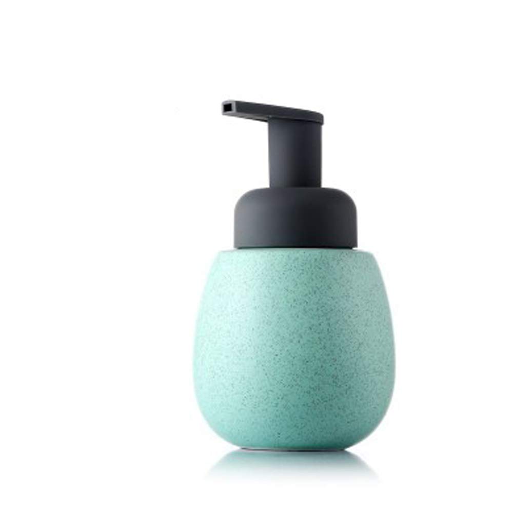 Layboo Ceramics Foaming Soap Dispensers Pump-Bottles for Kitchen, Bathroom Countertop and Vanities 280 ml (Green)