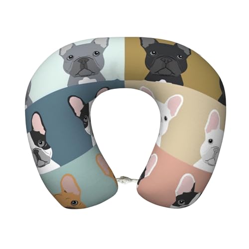 Almohada para cuello con diseño de bulldog francés miniatura 1