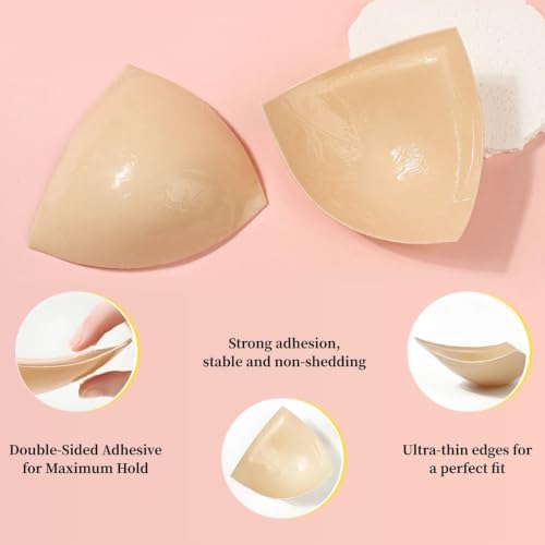 Image of DEPOVOR Double-Sided Adhesive Bra Inserts, Large Size Lightly Padded for D+ Cups, Reusable Lifting Enhancers for Large Busts