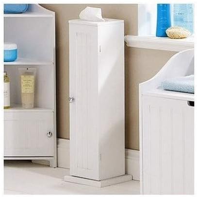 Home Source Colonial Toilet Roll Cupboard, White