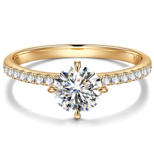 IGI Certified Lab Grown Diamond Engagement Rings for Women 1 CT 14K Round Wedding Rings (D-E Color, VVS-VS Clarity) Anniversary Promise Rings Rapid Shipping Symbol Love Ordained by the Divine