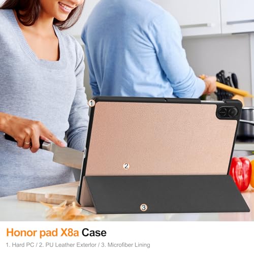idudao Honor Pad X8a Hard Case Cover Folio Shell for Tablet X8a 11 Inch 2024, Gold - Image 5