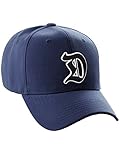 Daxton Structured Baseball Hat Cap Old English A to Z Letter Number Initial-Navy, Letter D