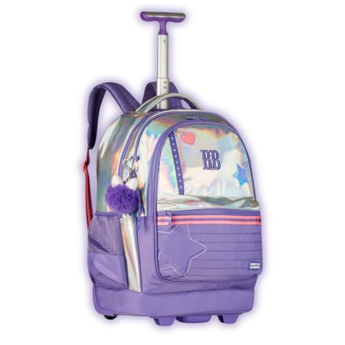 Mochila Holográfica e Lilás Rebecca Bonbon de Rodinhas Meninas Kids