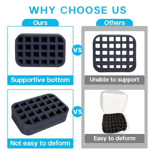 Image of Nail Polish Organizer Holder Foam Pad with Slots Store 24 Bottles | Foam Organizer Insert Suit for (15ml /0.5fl.oz) Nail Polish or Essential Oil Tray for Drawers