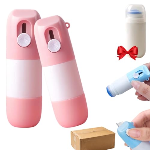 2-in-1 Thermal Paper Eraser Pen with Box Cutter, Fast-Drying Thermal Ink Remover & Privacy Wipe for Address Labels, Mail Packages, Express Information Blocker Privacy Shield Tool (2pink)