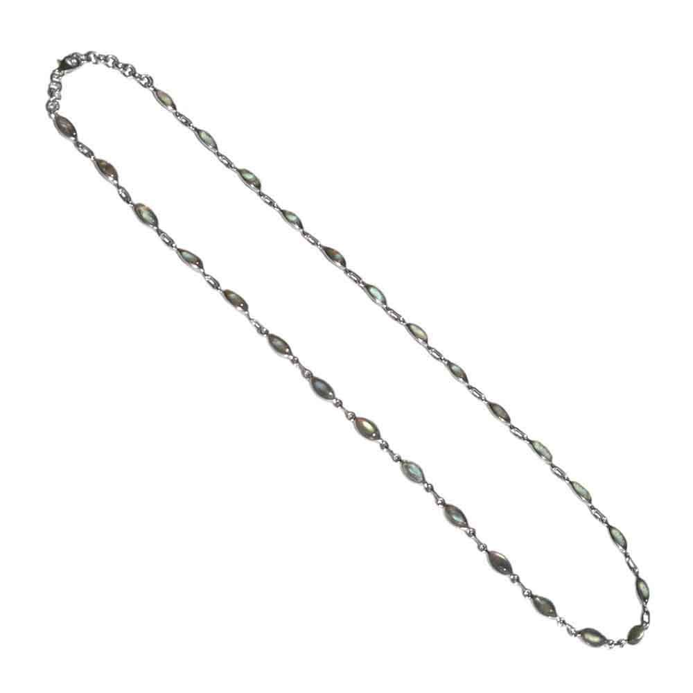 Collana con labradorite in argento 925 - Dimensioni della pietra 5x10mm