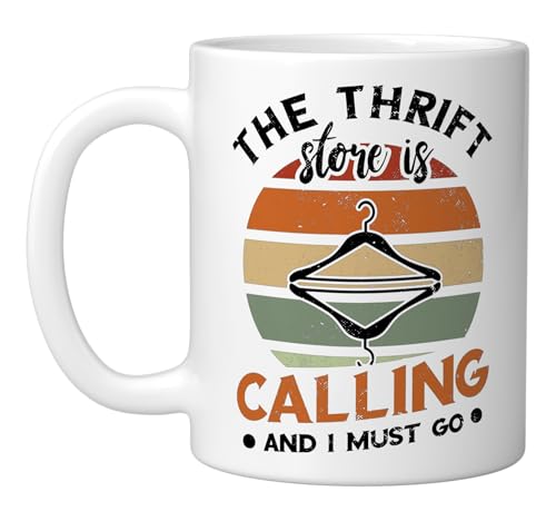 The Thrift Store Is Calling Thrifter Retro Hanger Thrifting Ceramic Mug