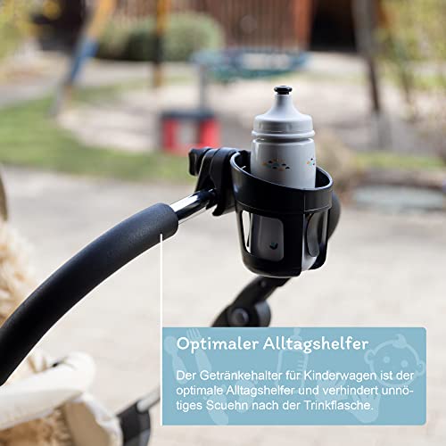 Galdem Universal Becherhalter 360° Gelenk und Anti-Rutsch-Befestigung/Fahrrad, Rollstuhl oder Kinderwagen Getränkehalter/Cupholder für Babyfalsche, Kaffeebecher und Trinkflasche