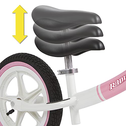 Radio Flyer Air Ride Balance Bike, Toddler Bike, Pink and White Bike for Ages 1.5-5 (Amazon Exclusive)