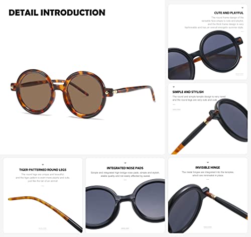 Image of HYLLE Retro Flip-Up Round Goggles Seampunk Sunglasses for Men Women 90s Style