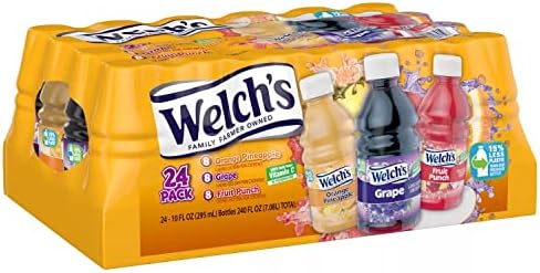 Welch's Variety Pack - Orange Pineapple, Grape and Fruit Punch - No Preservatives - Rich Source of Vitamin C - Ready Set Gourmet Donate a Meal Program - 1 Pack (10oz / 24pk Each)
