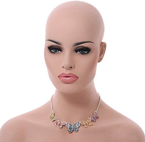 Avalaya Pastel Pink/Grey/Yellow Enamel Butterfly with Silver Tone Chain Necklace - 40cm L/ 6cm Ext, grey, silver, yellow, pink - Image 4