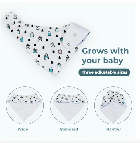 Kawaii Baby Essentials Bandana Bib Scarf Burp Cloth Feeding Teething Drooling 8-Pack (Blue Dream)3