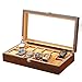 Produktbild Aufbewahrung 6 Uhr Box Holz Schmuck Aufbewahrungsbox Betrachtungs-Sammelbox Haushalt Uhranzeigenbehälter Karton Geschenk (Color : Brown, Size : 40 * 33 * 12cm)