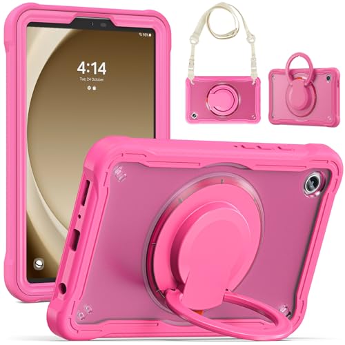 Coque Samsung Tab A9 8.7 Rose avec porte-stylet et support