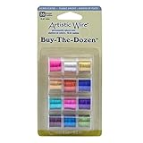 Artistic Wire, 26 Gauge Silver Plated Tarnish Resistant Colored Copper Craft Wire, Buy-The-Dozen, Assorted Colors, 5 yd, 12 spools