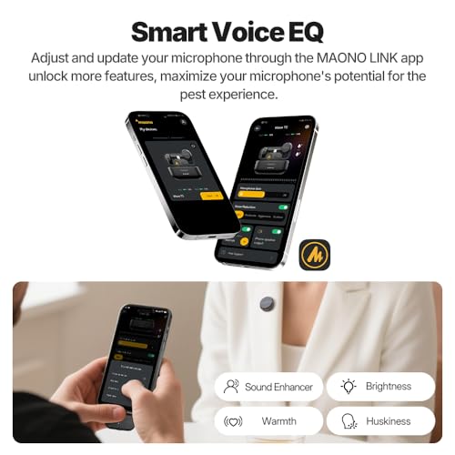 Image of MAONO Wireless Lavalier Microphone for Camera /PC /Laptop /Phones, Mini Lapel Mic with 48khz 24bit, 1000ft Range, Noise Cancellation, Gain Knob, Mono-Stereo Switch, 30H Use for Video Recording - Wave T5