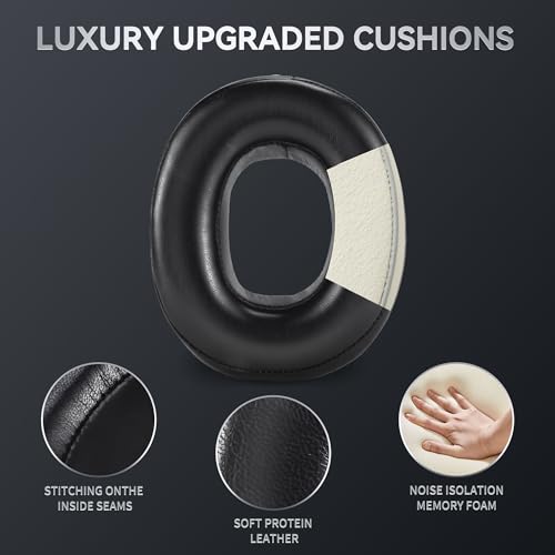 Lukvcoe almohadillas de repuesto profesionales para Sony MDR-HW700, auriculares inalámbricos MDR-HW700DS – Cojines con cuero sintético más suave y espuma de aislamiento acústico (Cuero sintético - Negro) miniatura 3