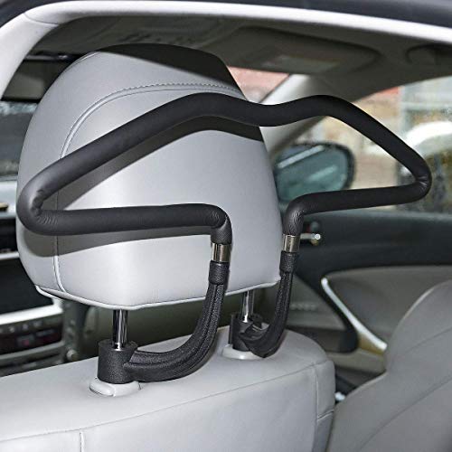 Image of Oshotto CH-03 Stainless Steel Headrest Back Seat Multifunctional Car Coat Hanger for All Cars - Black