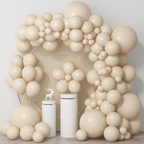 Image of White Sand Balloons Beige Latex Balloon 5 10 12 18inch Different Sizes 103pcs Cream Nude Neutral Balloons Kit for Kids Birthday Party Decoration Baby Shower Wedding Annversary