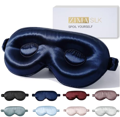 ZIMASILK Máscara de dormir ajustable de 22 momme 100% seda de mor...