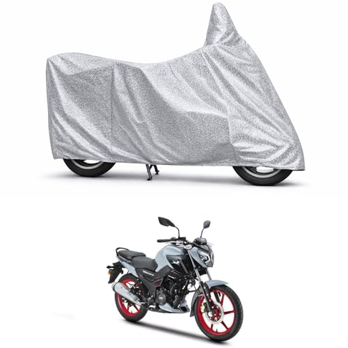 Image of 100% Waterproof Two Wheeler Body Cover Multi Layered Fabric Designed for TVS Raider | Belt Buckle Lock | Silver Mag