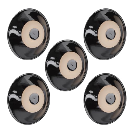 KOCKSHION Cuencos Vintage de Barro Cocido 5 Piezas, Recipientes para Condimentos y Salsas, Cuencos Prácticos para Almacenar Alimentos, Decoración de Mesa, Tamaño 3 Onzas, Color Negro