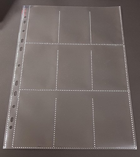 50x A4 Sammelhüllen, Prospekthüllen, Kartenhüllen, 120my, geteilt auf 9 Fächer (A8) recycelbar ! Cover