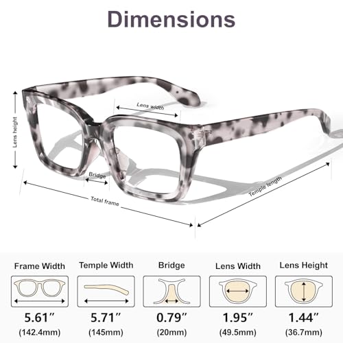 Image of VISOONE Chunky Square Anti Glare UV400 Blue Light Blocking Computer Glasses | 99% Digital Screen Filter Non-Prescription Clear Lens Thick Frame 32g Lightweight Eyewear Office for Men Women MONTANA