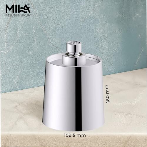Image of Mila Ovolo ABS Wall Mounted Round Shower Head | Modern Black Finish with Full Spray & Even Water Distribution | Rust & Corrosion Resistant Bathroom Accessory