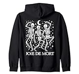 Joie De Mort phrase en français avec squelettes dansants amusants d'Halloween et crâne graphique. Idéal pour les amateurs d'automne ou les amateurs de gothique pour Halloween, un anniversaire, Noël, le travail, un haut de pyjama ou une occasion spéciale.