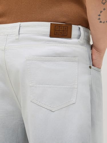 Image of Urbano Plus Men's Loose Baggy Fit Heavy Washed Faded Denim Jeans Non-Stretchable
