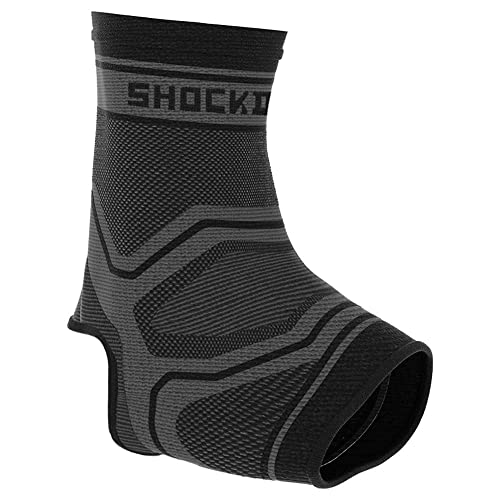 Shock Doctor Compression Knit Ankle Sleeve, Grey/Black,