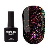 KomiIfo No Wipe Chameleon Top – top without a sticky layer with unicorn flakes, 8 ml