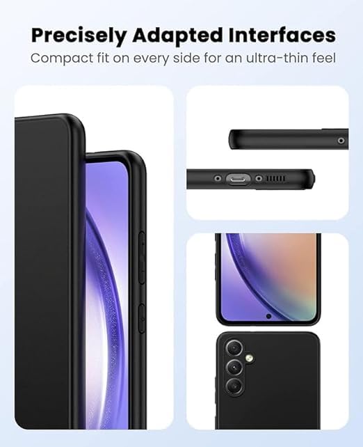 Image of Designerz hub Samsung Galaxy M56 5G Back Cover | Soft Silicone Slim Back Case Cover for Samsung Galaxy M56 5G - Black