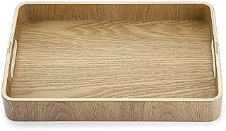 SUMTREE Wood Decorative Wooden Serving Tray Organizer Tray Breakfast Dinner Food Tray Bed Tray for Living Room Bathroom Kitchen Coffee Table Countertop (Rectangle,33*22CM)