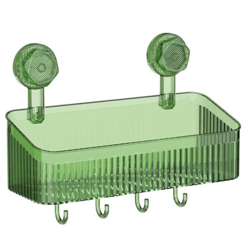 Bathroom Shelf with Sturdy Suction Cup Plastic Storage Basket Makeup Organizer