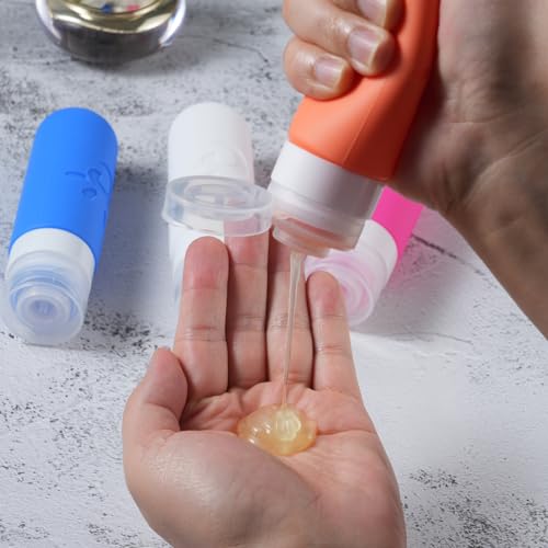 Image of Zafit Travel Bottles for Toiletries, TSA Approved Travel Containers 3oz Leak Proof Travel Tubs Refillable Liquid Travel Accessories for Shampoo Conditioner Lotion Body Wash(Multicolored D)