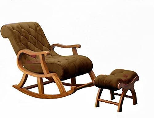 Image of CRAFTCITY Ergonomic Rosewood Rocking Chair
