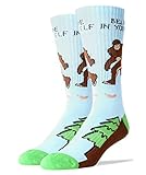 Oooh Yeah Men's Crew Funny Novelty Athletic Crew Socks Bigfoot, Size 8-13