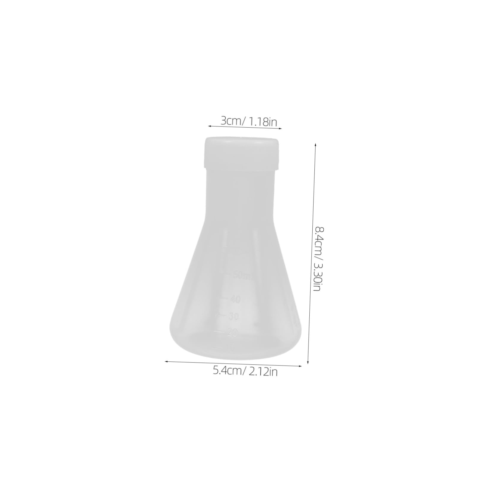 Ciieeo Chemistry Experiment Flask 4pcs Plastic Erlenmeyer Flasks Wide Mouth 50ml Capacity Lab Storage