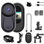 7JI Mini Action Camera, 360 Night Vision Action Body Cam 1080P, Thumb Size One-Click Filming Body Camera with 0.85" Wide Angle 120 Screen for Traveling, Pet Walking and Outdoors Activities