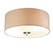 Price comparison product image Qazqa - Country Ceiling Lamp I Ceiling Flush Light Beige 30 cm - Drum- - Modern - Suitable for LED E27 | 2 Light - Fabric Ceiling Light - Suitable for Living Room I Kitchen I Bedroom I
