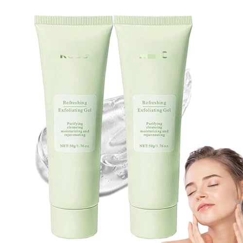 JCDZDHK Gel Exfoliante purificante, Gel Exfoliante con enzimas purificantes, Exfoliante Facial, Limpiador Exfoliante Facial Suave para Todo Tipo de Piel,Green