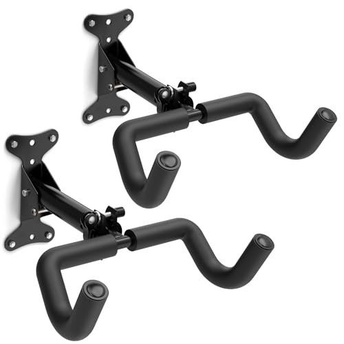 Image of Housolution Bike Wall Mount - [2 Pack] EVA Foam Padded up to 48.5 lbs, Carbon Steel, Valve Mechanism, Heavy-Duty Adjustable Bike Wall Hanger for Road, Mountain and Hybrid Bikes, Garage & Apartment